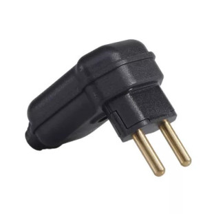 PLUG 10A 2 PINOS MARGIRIUS 90 GRAUS PRETO PLD6-2 (C/10) - 18304