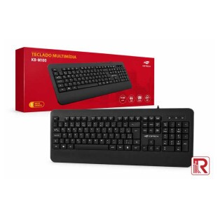 TECLADO OFFICE C3TECH USB MULTIMIDIA ABNT2 107 TECLAS KB-M100BK - 303020740100 - FR