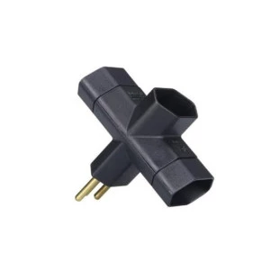 MARGIRIUS ADAPTADOR BENJAMIM TIPO T 10A ADP2-34 TRIPOLAR 2P+T PRETO - 15621 - FR