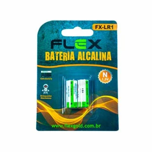 FLEX GOLD BATERIA ALCALINA 1,5V TIPO N LR-1, 910A (C/ 2PÇS) - FX-LR1