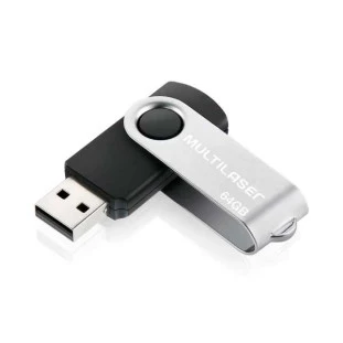 PEN DRIVE MULTILASER TWIST PRETO 64GB - PD590