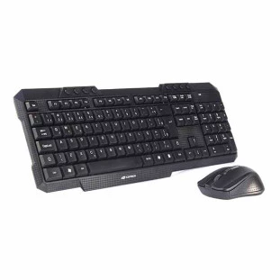 TECLADO E MOUSE SEM FIO OFFICE C3TECH MULTIMIDIA ABNT2 107 TECLAS K-W10BK - 303040500100