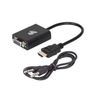 5+ CABO CONVERSOR HDMI MACHO X VGA FEMEA + AUDIO PRETO - 075-0823 - FR
