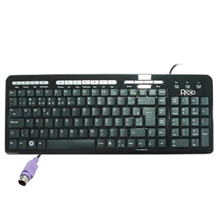 TECLADO OFFICE PIXXO SLIM MULTIMIDIA PS2 121 TECLAS BLACK PIANO - KM-1728 - FR