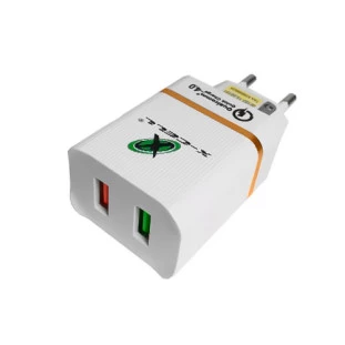 XCELL CARREGADOR ULTRA RAPIDO 4.0A COM COM 2 ENTRADA USB BRANCO + CABO MICRO USB 1M - XC-UR16
