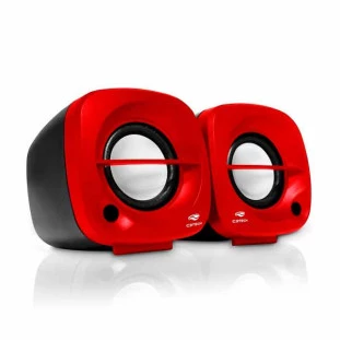 CAIXA DE SOM C3TECH MULTIMIDIA SPEAKER 2.0 3WRMS CONEXAO P2 PRETO/VERMELHO SP-303RD - 304020640200