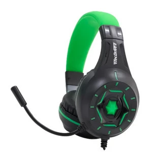 HEADSET TECDRIVE GAMER PX-12 SPACE WAR LED USB/ P2 PARA PS3/ PS4/ XBOX ONE/ NSWITCH PRETO/VERDE - PX-12 - FR