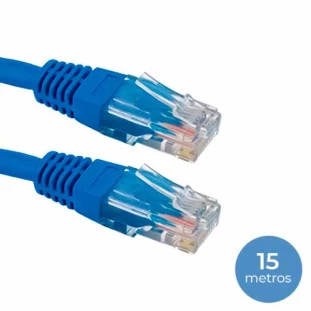CABO DE REDE 5+ PATCH CORD CAT-5E UTP 15M AZUL - 018-1066