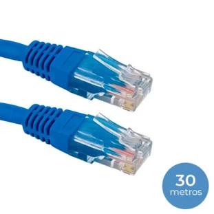 CABO DE REDE 5+ PATCH CORD CAT-5E UTP 30M AZUL - 018-1063
