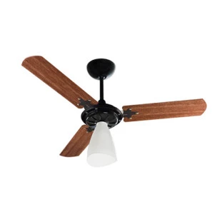 VENTILADOR DE TETO VENTISOL WIND LIGHT PRETO 3 PAS MOGNO COM LUSTRE 137W CV3 127V - 402 - FR