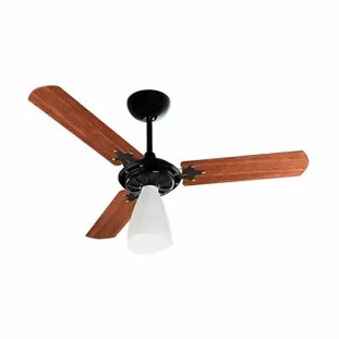 VENTILADOR DE TETO VENTISOL WIND LIGHT PRETO 3 PAS MOGNO COM LUSTRE 137W CV3 220V - 403 - FR