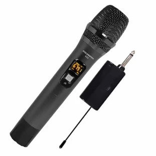 MICROFONE SEM FIO SIMPLES SOUNDPRO PROFISSIONAL UHF 16 CANAIS 610MHZ A 690MHZ CINZA - U32 - FR