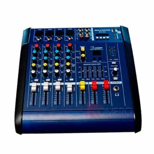 MESA DE SOM SOUNDPRO AMPLIFICADA 4 CANAIS 400W COM BLUETOOTH/ SD CARD/ USB PLAYER/ PHANTOM POWER BIVOLT - MX40A