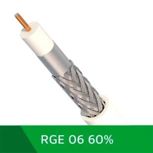 CABO COAXIAL CABLETECH RGC06 75R COM 60% DE MALHA BRANCO (CAIXA 100M)