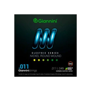 ENCORDOAMENTO PARA GUITARRA GIANNINI NICKEL ROUND WOUND GEEGST11 (.011 - .049) - 5961