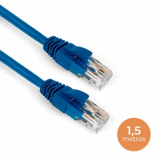CABO DE REDE PLUS CABLE PATCH CORD CAT-5 UTP 1,5M AZUL PC-ETHU15BL - 441050201510
