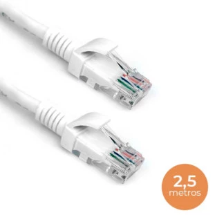 CABO DE REDE PLUS CABLE PATCH CORD CAT-5 UTP 2,5M BRANCO PC-ETHU25WH - 441050202532