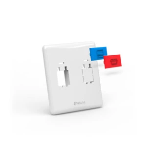 PLACA ENERBRAS LINHA E SX RJ45 2 MODULOS BRANCA - 311-E3 - FR
