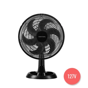 VENTILADOR DE MESA VENTISOL TURBO ECO 6 PAS 30CM PRETO 52W 127V - 7249 - FR