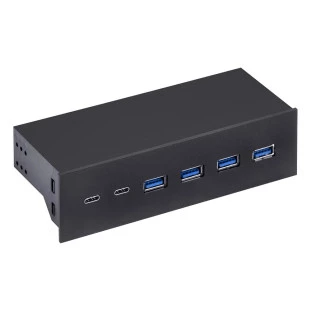 PLACA USB VINIK PARA BAIA 5.25" COM 4 USB 3.0 + 2 USB TIPO C / TYPE C 3.1 + CABO P4U2C-525 - 29915 - FR