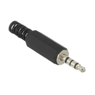PLUG P3 4C PLASTICO PRETO COM PROTETOR DE CABO - PGPD0008