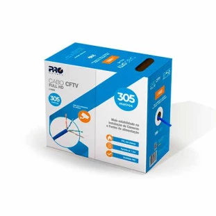 CABO PARA ALARME PROELETRONIC 4 PARES 24AWG 0,51MM AZUL (HOMOLOGADO ANATEL) (CX305M) - CACF-244P/03