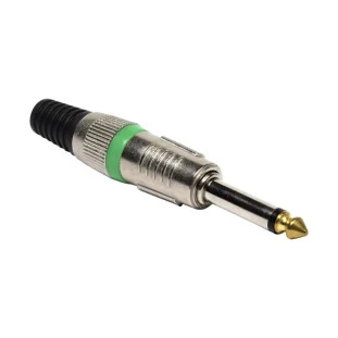 PLUG P10 MONO PROFISSIONAL NIQUEL CORPO METALICO ANEL VERDE - PGPZ0032