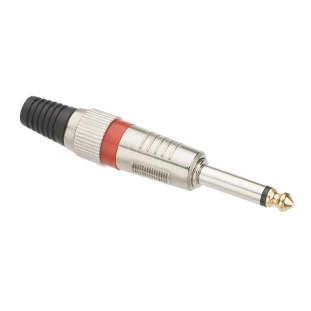 PLUG P10 MONO PROFISSIONAL NIQUEL CORPO METALICO ANEL VERMELHO - PGPZ0010