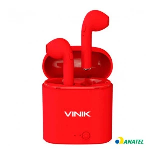 FONE DE OUVIDO VINIK BLUETOOTH EASY W1+ TWS TRUE WIRELESS VERMELHO - 100294 - FR