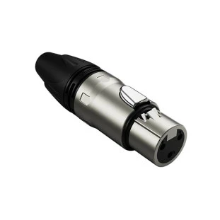 PLUG CANNON XLR WIRECONEX FEMEA PROFISSIONAL WC 1003 FL BK NI ANEL PRETO - 8836