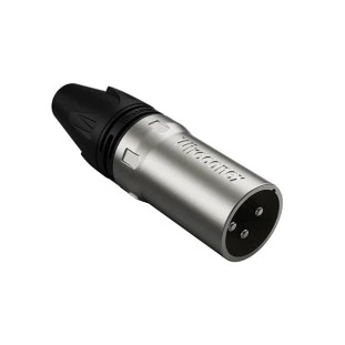 PLUG CANNON XLR WIRECONEX MACHO PROFISSIONAL WC 1013 ML BK NI ANEL PRETO - 8837