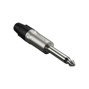 PLUG P10 WIRECONEX MONO PROFISSIONAL 6,3MM 1/4 TS LINHA METAL WC 1112 TS L BKNI PRETO - 10297