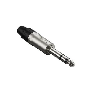 PLUG P10 WIRECONEX STEREO PROFISSIONAL 6,3MM 1/4 TS LINHA METAL WC 1123 TRS L BKNI PRETO - 10298