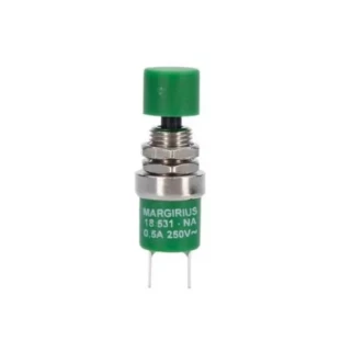 INTERRUPTOR PUSHBUTTON MARGIRIUS 18531 GDSTSE-CB NA UNIPOLAR 0,5A/250V VERDE - 12982