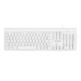 TECLADO OFFICE VINIK USB MULTIMIDIA DYNAMIC CIRCLE ABNT2 TECLAS REDONDAS CABO 1,8M BRANCO DC110B - 65406 - FR