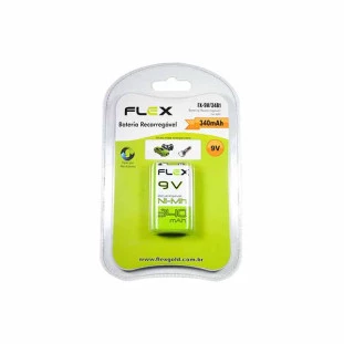 BATERIA RECARREGAVEL FLEX GOLD 9V 340MAH PARA MICROFONE SEM FIO - FX-9V/34B1
