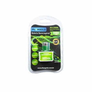 BATERIA RECARREGAVEL FLEX GOLD LITIO ION 18500 3.7V 3000MAH - FX-L18500