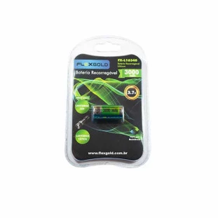 BATERIA RECARREGAVEL FLEX GOLD LITIO ION 16340 3.7V 3000MAH - FX-L16340