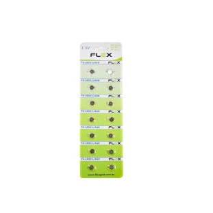 BATERIA ALCALINA BOTAO FLEX GOLD 1,5V LR521-AG0 C/14 - FX-LR521
