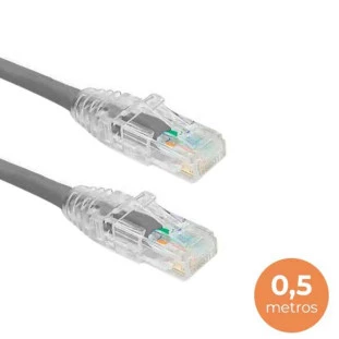 CABO DE REDE SOHO PLUS PATCH CORD U/UTP CAT-5 CMX T568A/B 0,5M CINZA - 35103024