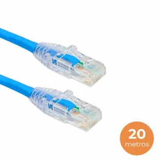CABO DE REDE SOHO PLUS PATCH CORD U/UTP CAT-5 CMX T568A/B 20M AZUL - 35103028