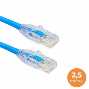 CABO DE REDE SOHO PLUS PATCH CORD U/UTP CAT-5 CMX T568A/B 2.5M AZUL - 35103001 - FR