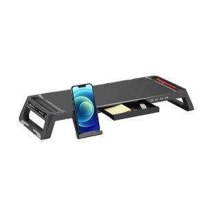 SUPORTE BASE PARA MONITOR C3TECH COM HUB USB 2.0 4 PORTAS BM-100BK - 408300010100