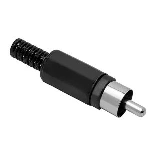 PLUG RCA PLASTICO PRETO - PGRC0003