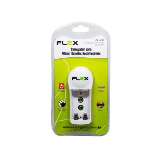 CARREGADOR PARA PILHAS FLEX GOLD AA/ AAA/ 9V BIVOLT - FX-C11