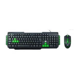 TECLADO E MOUSE GAMER 5+ ABNT2 10 TECLAS MULTIMIDIA GAMER START 2.0 KG-03G PRETO/VERDE - 015-0092 - FR