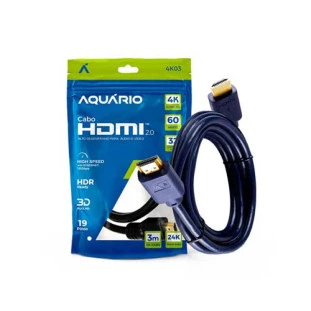 CABO HDMI AQUARIO 2.0 4K ULTRA HD 3D 3M SEM FILTRO - 4K03