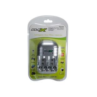 CARREGADOR PARA PILHAS FLEX GOLD AA/ AAA/ 9V BIVOLT - FX-C03