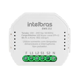 MINICONTROLADOR INTELBRAS DIMMER SMART WI-FI PARA 2 INTERRUPTORES EWS 252 - 4850032