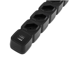 PROTETOR ELETRONICO INTELBRAS 4 TOMADAS 2 USB PRETO CABO 1M EPE 204 USB - 4824205